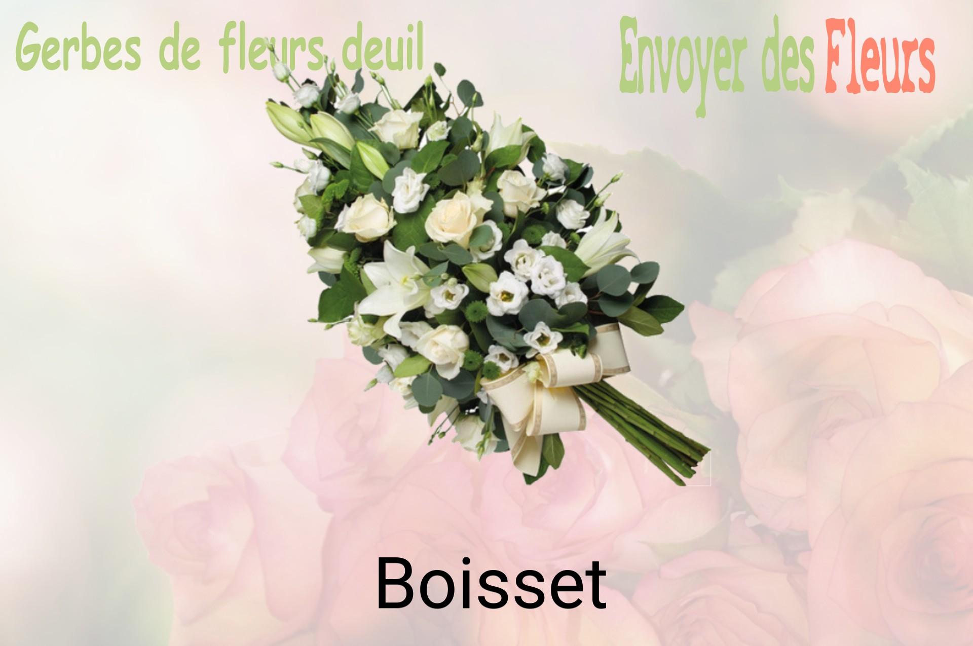 Gerbe de fleurs de deuil livrée à Boisset